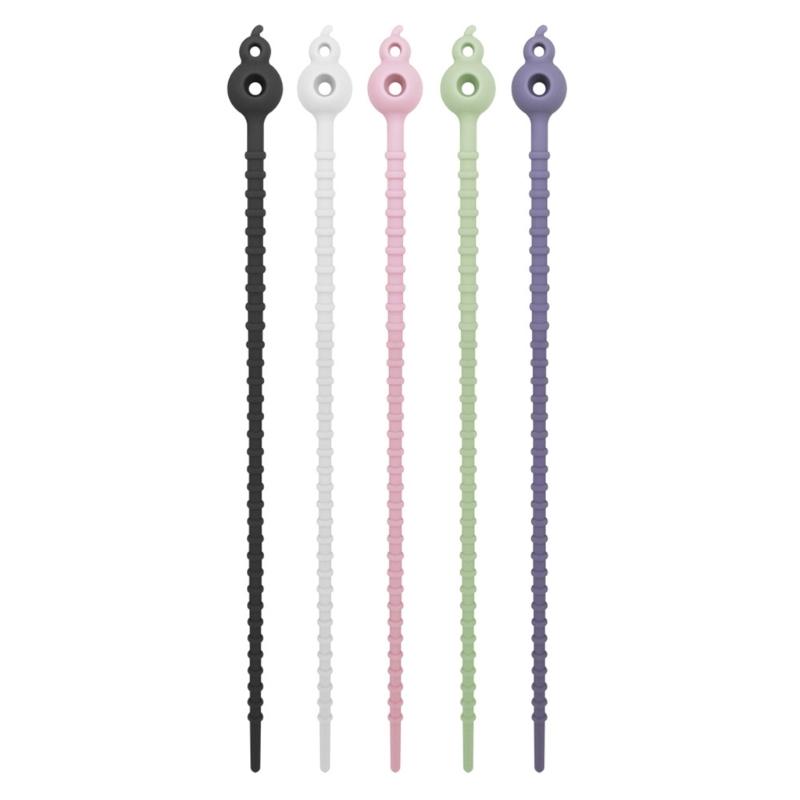 

Упаковка из 5 цветных силиконовых накладок для шнуров, резиновые ремни для управления кабелями для домашнего использования, многоцелевые эластичные органайзеры для проводов 1