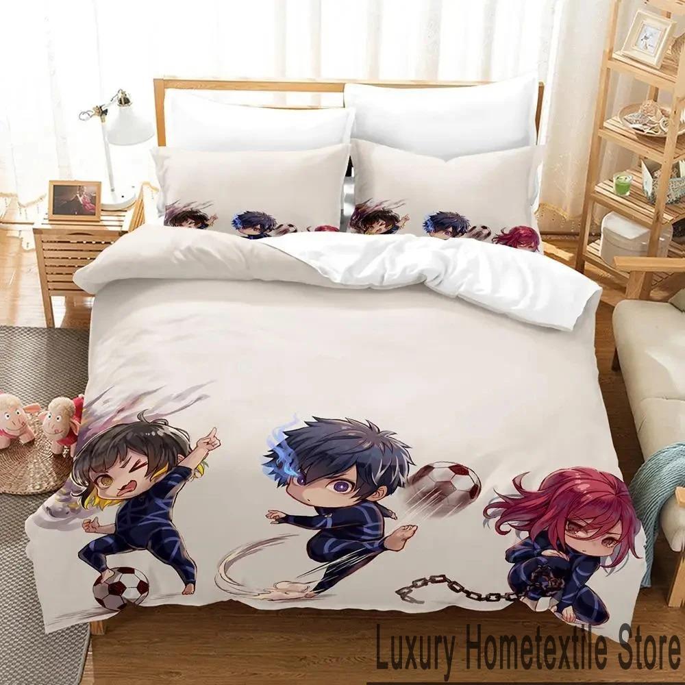 3D Print Anime Blue Lock Bedding Set Twin Queen King Size Duvet Cover Pillowcase for Boys Girls Adult Home Textile