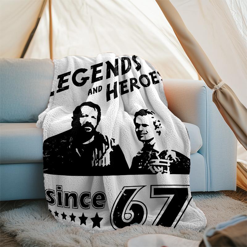 Terence Hill and Bud Spencer printed blanket—lightweight,soft,warm;versatile blanket all seasons—perfect as &air-conditioning throw,nap blanket