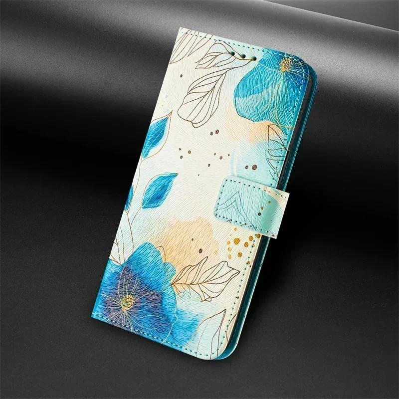 Pixel 9 Etui for Google Pixel 9 Pro XL Flip Funda Google Pixel 8a 7a 6a 8 Pro 5a 4a 5G Painted Pattern Leather Wallet Phone Case