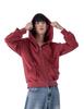 Nonvirus Pigment Split Hoodie Zip-Up Deep Red