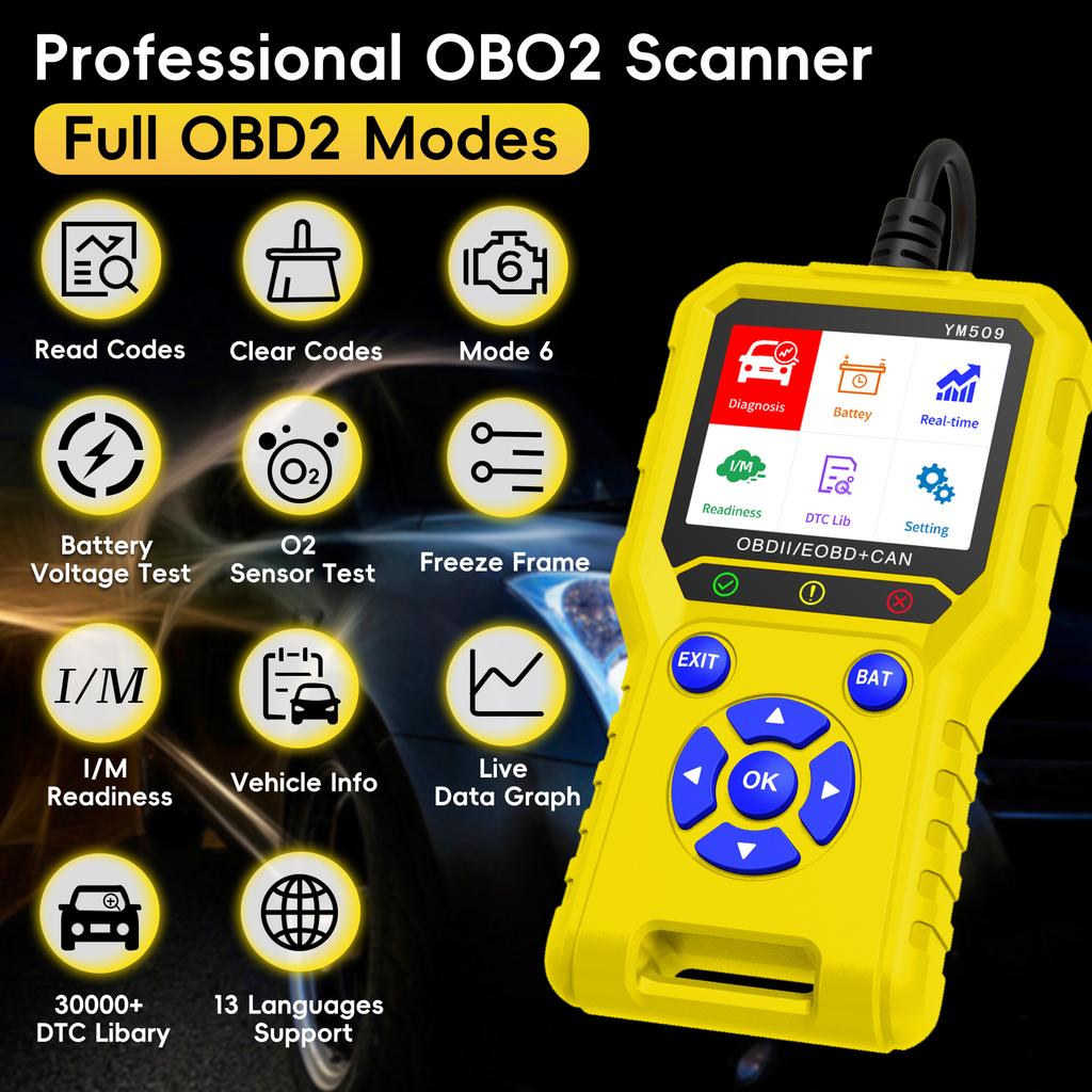 OBD2 Scanner Diagnostic Tool, Check Engine Light Code Reader with Reset OBDII/EOBD Car Scanner Diagnostic Tool