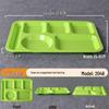 14-inch Green Melamine Six-Grid Fast Food Tray