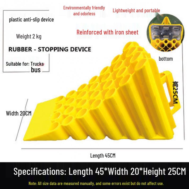 Portable Anti-Slip Rubber Wheel Chocks | Car & Truck Triangle Ramp Stoppers