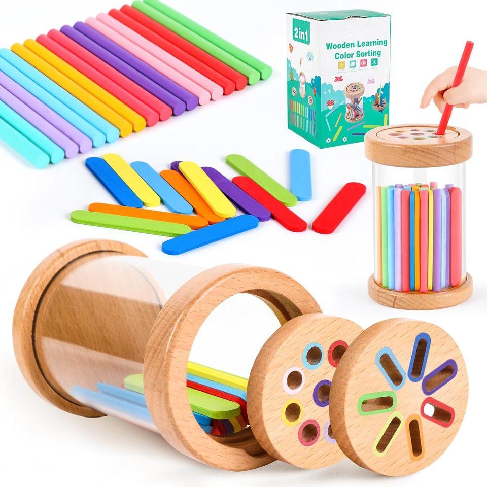 Hölzerne Montessori Sortierspiele Feinmotorik Zuordnungsspiel Sensorisches Lernen für Kleinkinder Früherziehung
