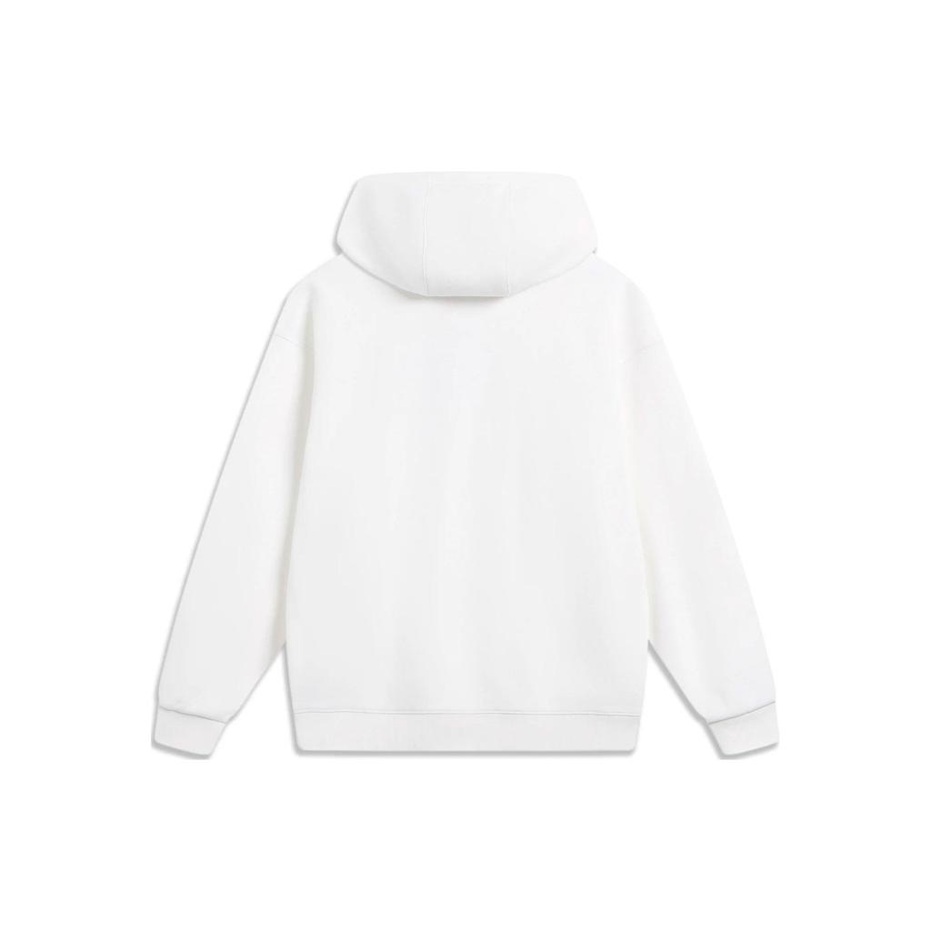 Li Ning CF Série Aventura Divertido Estampa de Letras Selvagens Moletom de Lã Pulôver Moletom Unissex Off-White AWDTB01-2