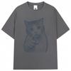 Funny Cat Meme Graphic T Shirts Last Warning Pointing Cat Fashion Vintage Tshirt Unisex Unisex Humor Oversized 100 Cotton T Shirt