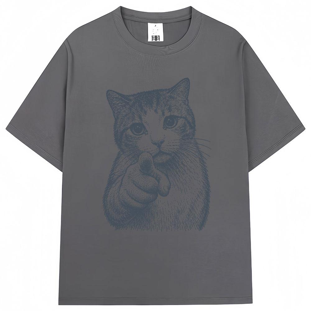 Funny Cat Meme Graphic T Shirts Last Warning Pointing Cat Fashion Vintage Tshirt Unisex Unisex Humor Oversized 100 Cotton T Shirt