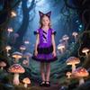Kinder Mädchen Lila Fledermaus Vampir Prinzessin Kleid Ausgefallenes Cosplay Kostüm Kleidung Halloween Spiel