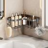 Carbon Steel Sink Drain Rack Wall Mounted Sponge Storage Basket Triangular Drainage Rack  for Home