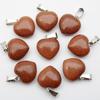 16MM Heart-Shaped Natural Stone Pendant: Amethyst Rose Quartz Green Aventurine Tiger Eye