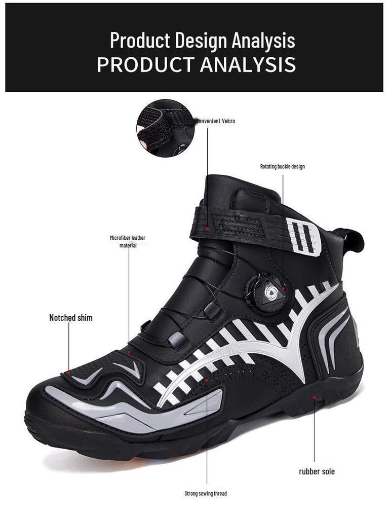 Stivali da Moto da Uomo per Tutte le Stagioni - Scarpe alla Caviglia per Fuoristrada e Corse