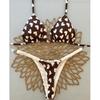 Sexy Leopard Print Patchwork Halter Bikini Set New Swimwear Women's Swimsuit Beachwear Lacing Up Bathing Suit