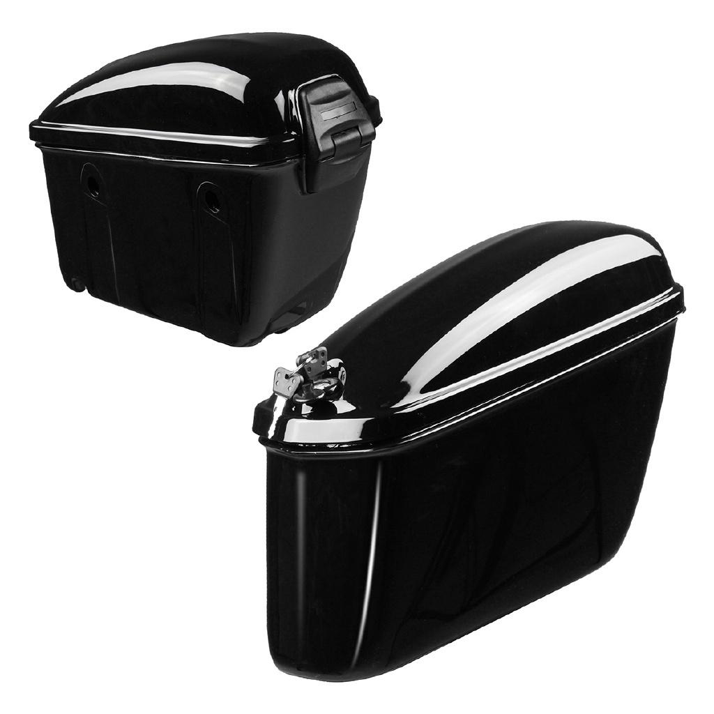 1 Paar Aufbewahrungs Hartbox Werkzeug Motorrad Satteltaschen Koffer Seite Gepäcktasche für Harley Softail Sportster