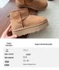 Women's Thick-Soled Snow Boots, Leather & Fur, Height-Boosting, Wool-Lined, Short Winter Boots.