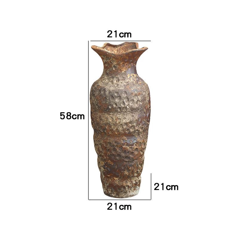 Retro Wabi-Sabi Zen Pottery Vase for Home and Hotel Decor