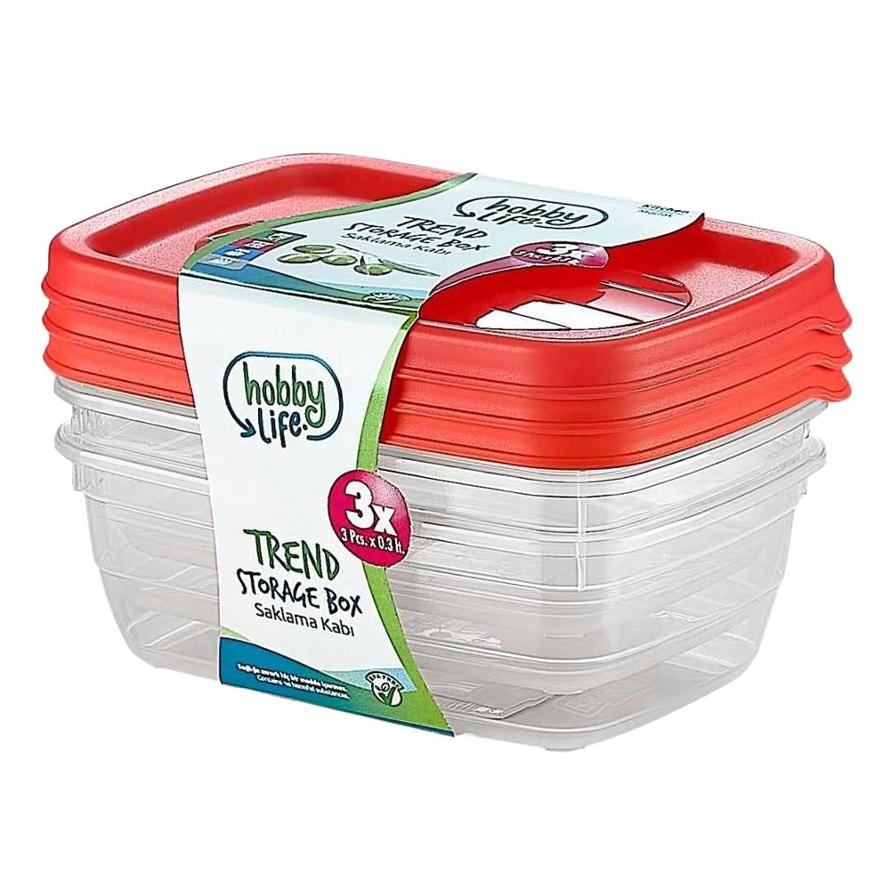 Hobby Life Rectangular Food Storage Box (Pack of 3)