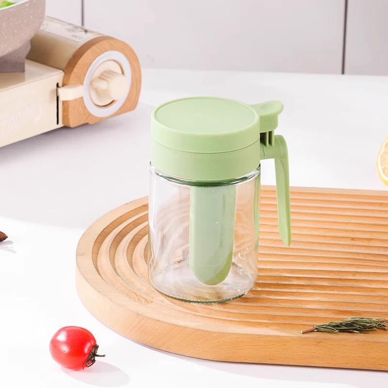 Food Grade Glass Spice Jar With Airtight Lid And Attached Spoon Perfect For Kitchen Cooking Baking Seasoning Storage