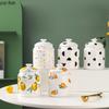 Lemon Patterned Ceramic Storage Jar Tea Caddy Large Storage Bottle Coffee Bean Can Snack Can Candy Jar Food Containers Organizer