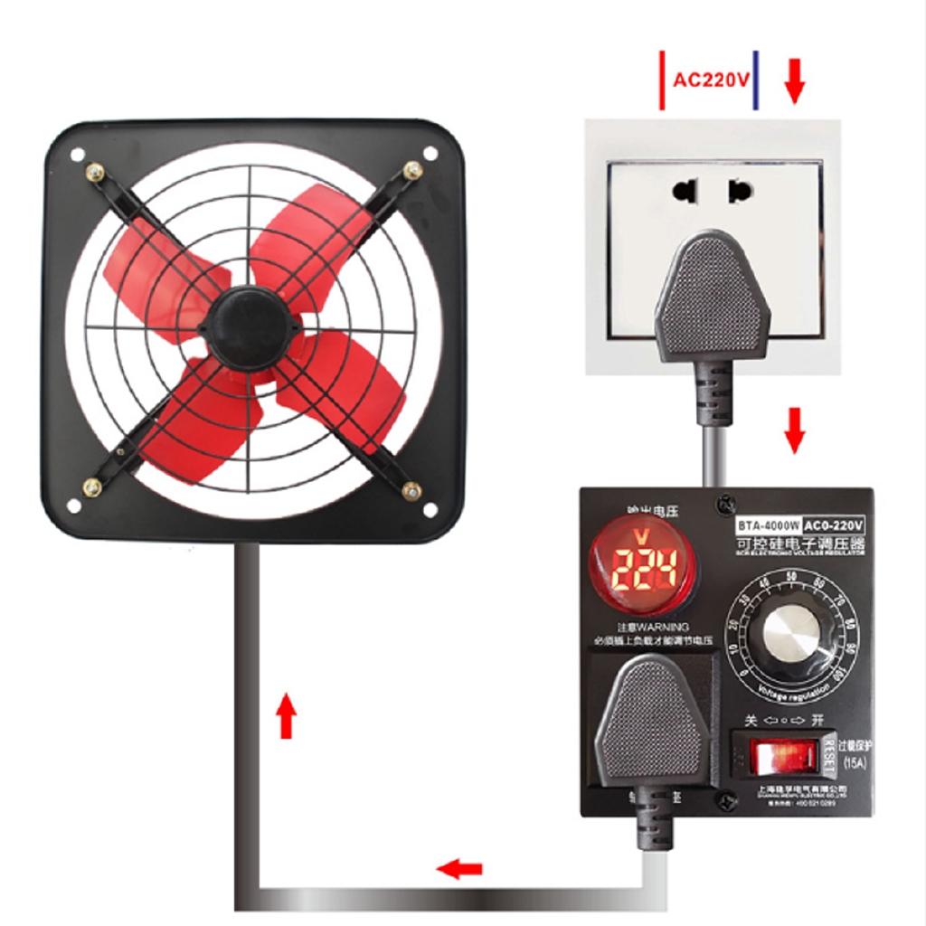 220V AC 4000W Control Controller Variable Voltage Regulator Motor Speed Fan