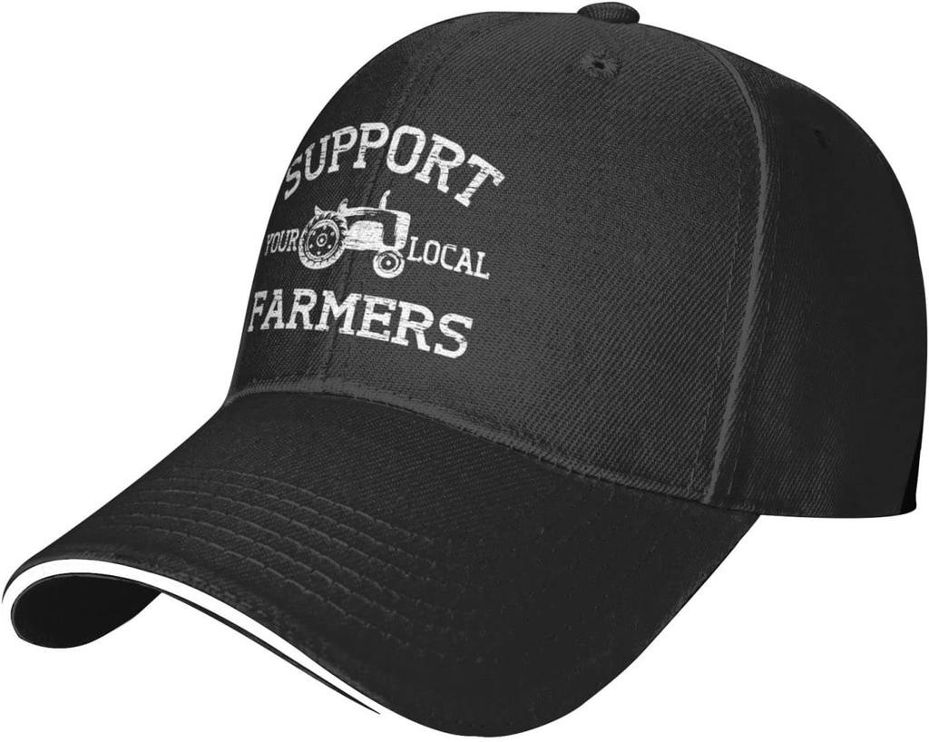 Support Your Local Farmers Tractor Baseball Cap Adjustable Retro Washed Outdoor Dad Hat for Men Women
