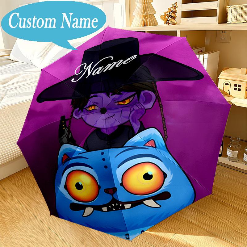 Custom Name Umbrella K-Pop Tiger's Spirit Umbrella 8-Frame for Travel, Camping, Casual Lightweight Portable, Essential for Family Gifts