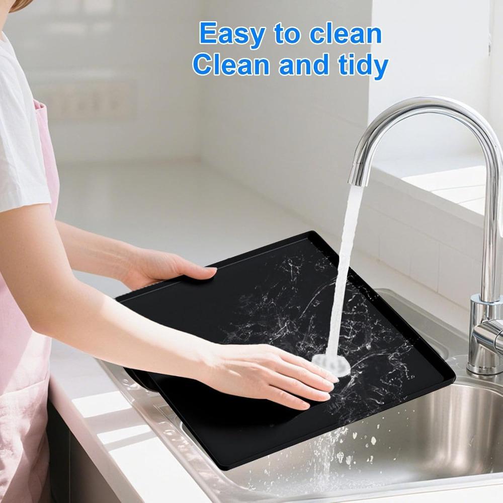 Raised Edges Silicone Fridge Mat Waterproof Floor Protection Tray Under Water Cooler