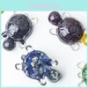 Resin Art Turtle Figurine With Natural Water Crystal Stones For Desk And Room Decor