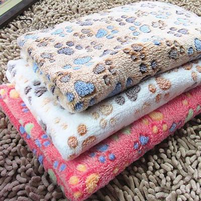 Pet Park Warm Pet Mat Cat Dog Puppy Paw Bone Printed Soft Fleece Blanket Bed Cushion