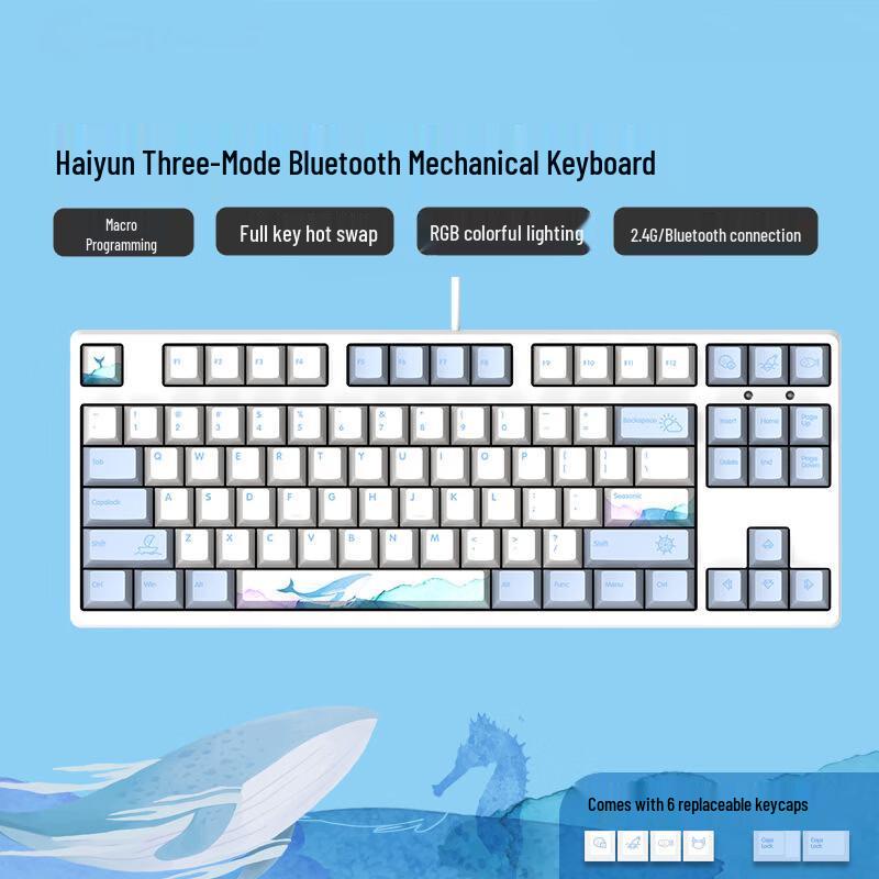 

OLOEY 87-Key Tri-Mode Wireless RGB Mechanical Keyboard