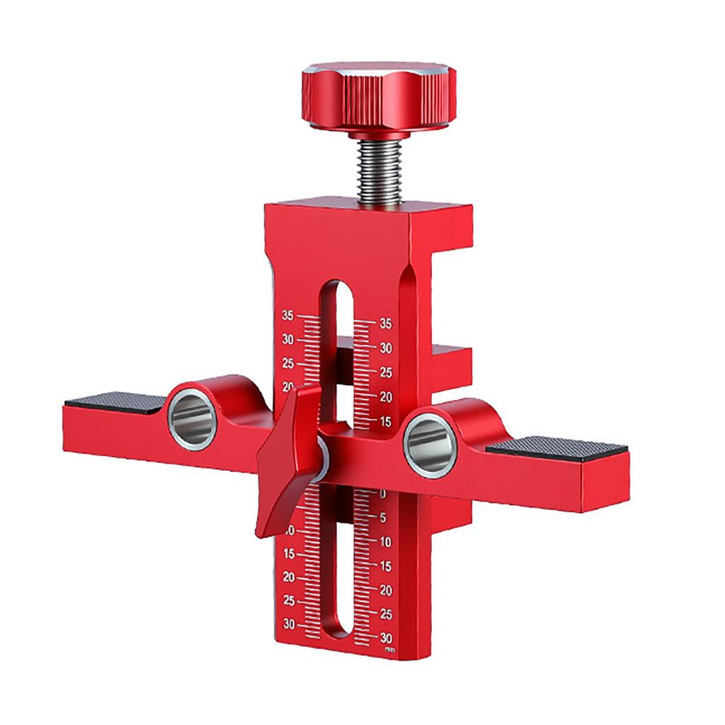 Cabinet Hardware Jig Adjustable Cabinet Door Mounting Tool with Rebounder Hole Punch for Hinge Alignment Aluminum Alloy