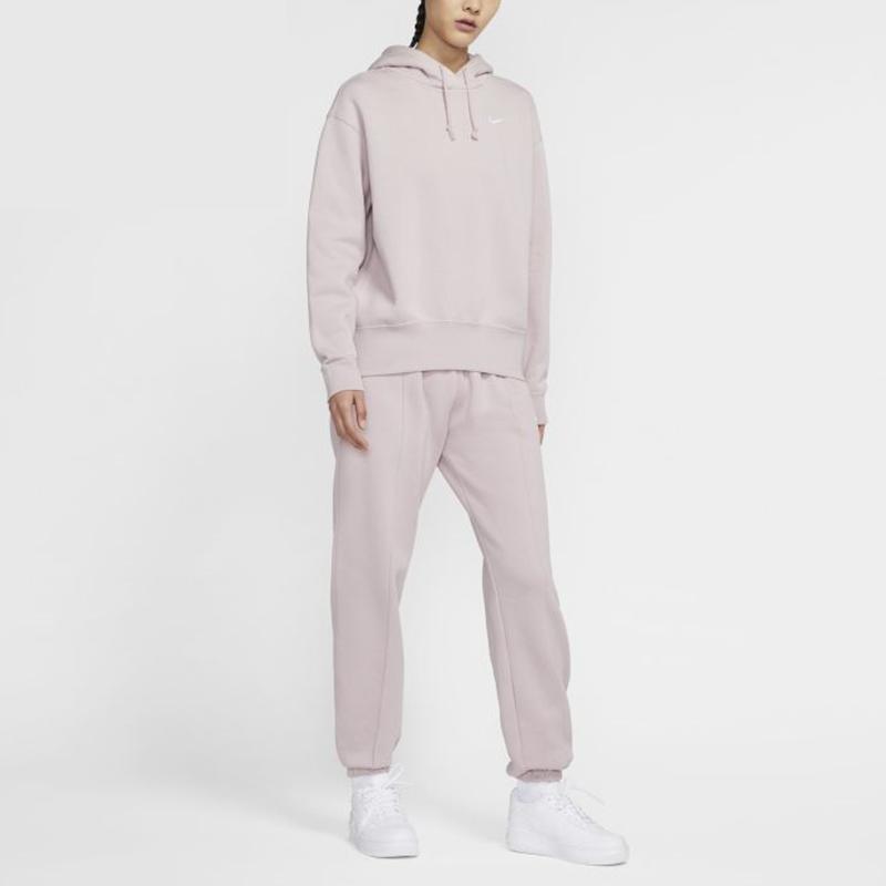 Nike Sportswear Fleece Logo Pullover Hoodie Women Tops Light-Purple CZ2591-645