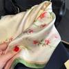 New 100% Silk Square Scarf Print Kerchief for Women Soft Neck Ties Hairband Head Hijab Female Headband Decorate 53*53cm
