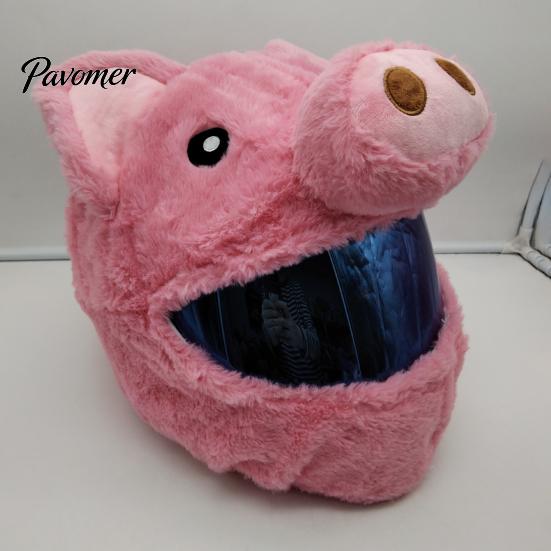 Motorbike Helmet Cover Motorcycle Full Face Decorative Head Ultra-Thick Protector Easy to Install Animal Plush Decoration Full-face Shield