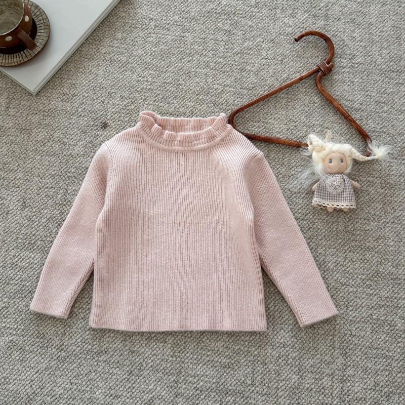 Girls Solid Color Turtleneck Knit Sweater Long Sleeve Baby Top Winter Toddler Outfit