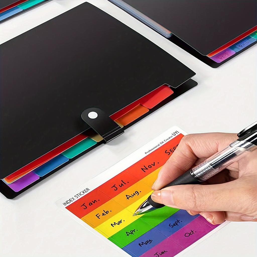 1 buc. Geantă de dosare tip acordeon, organizator de dosare A4 cu inserții colorate - Ideal pentru organizarea școlii, acasă și la birou