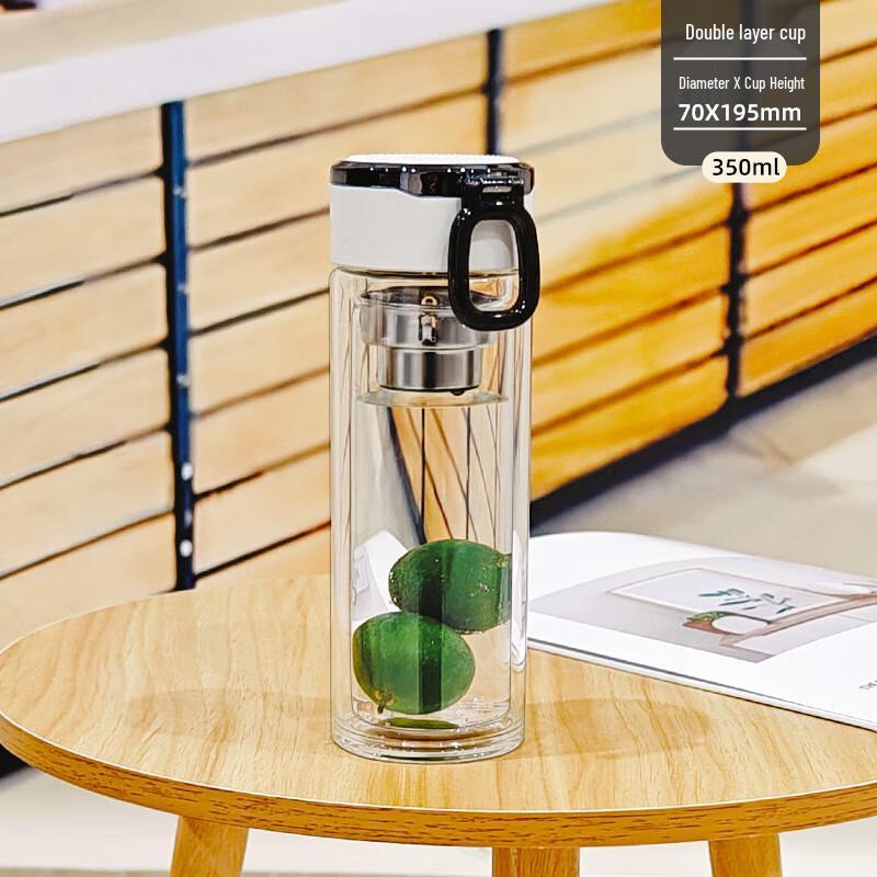 Double-Layer High Borosilicate Glass Car Cup with Handle