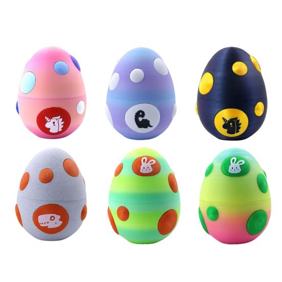 Dragon Egg with Mini Animals 3D Printed Articulated Animal Figurines Inside Egg Pocket Pet Fidget Toy for Kids Gift Easter Basket Stuffers