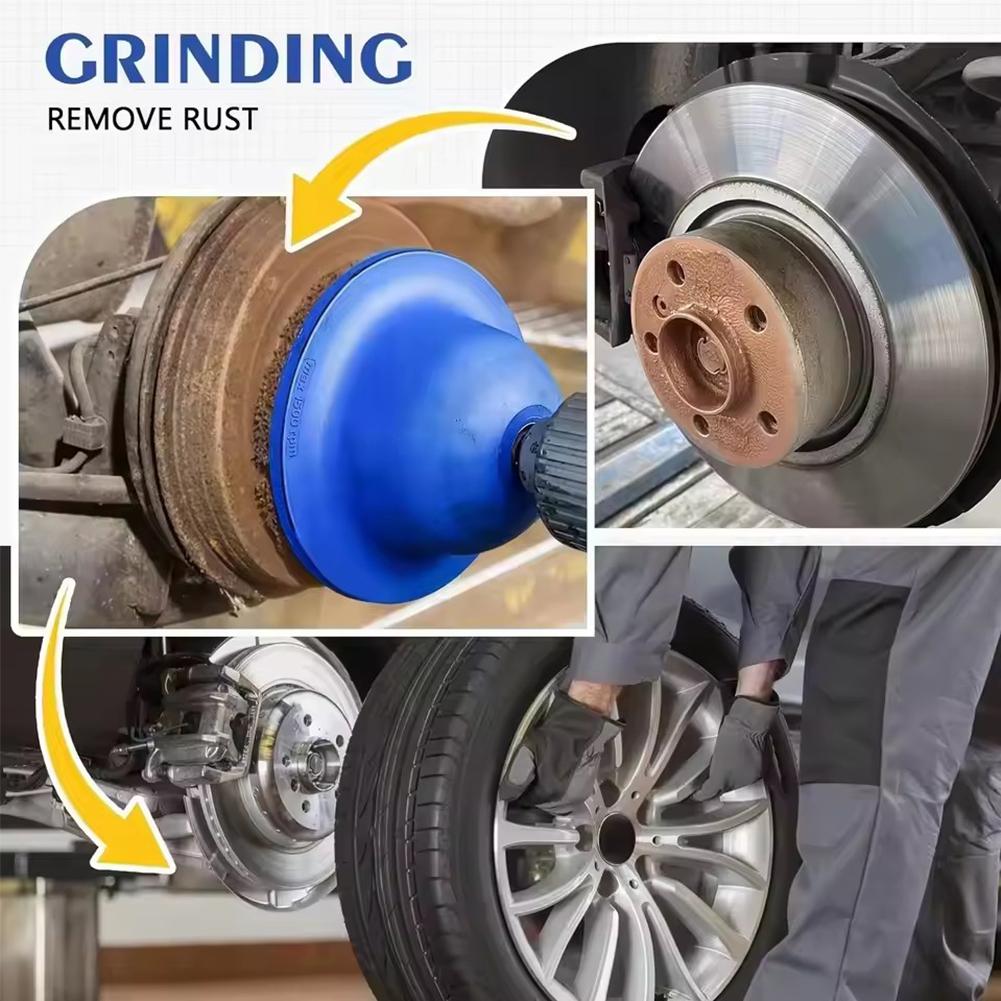 Car Wheel Hub Grinder Brush Machine Rotor Wheel Hub Grinder Rust Grinding / Cleaning Rotor / Rim Surface With 1/2" Extension Rod