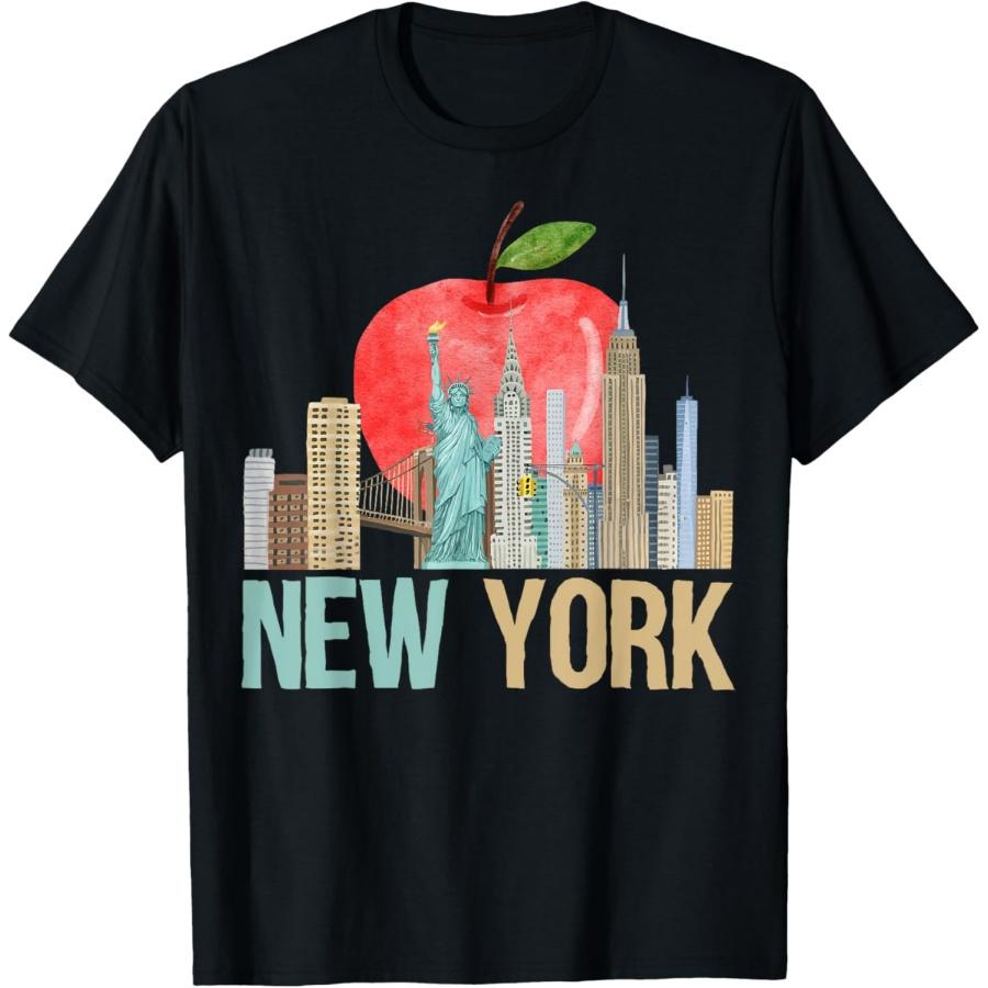 

New York City NYC Iconic Skyline Big Apple Gift Souvenir T-Shirt(1) XXXXXL чорний