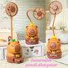 Kawaii Capybara Charging Fan  Pencil Sharpener Folding Soft Cute Cartoon USB Desktop Fan Children's Holiday Gift School Supplies