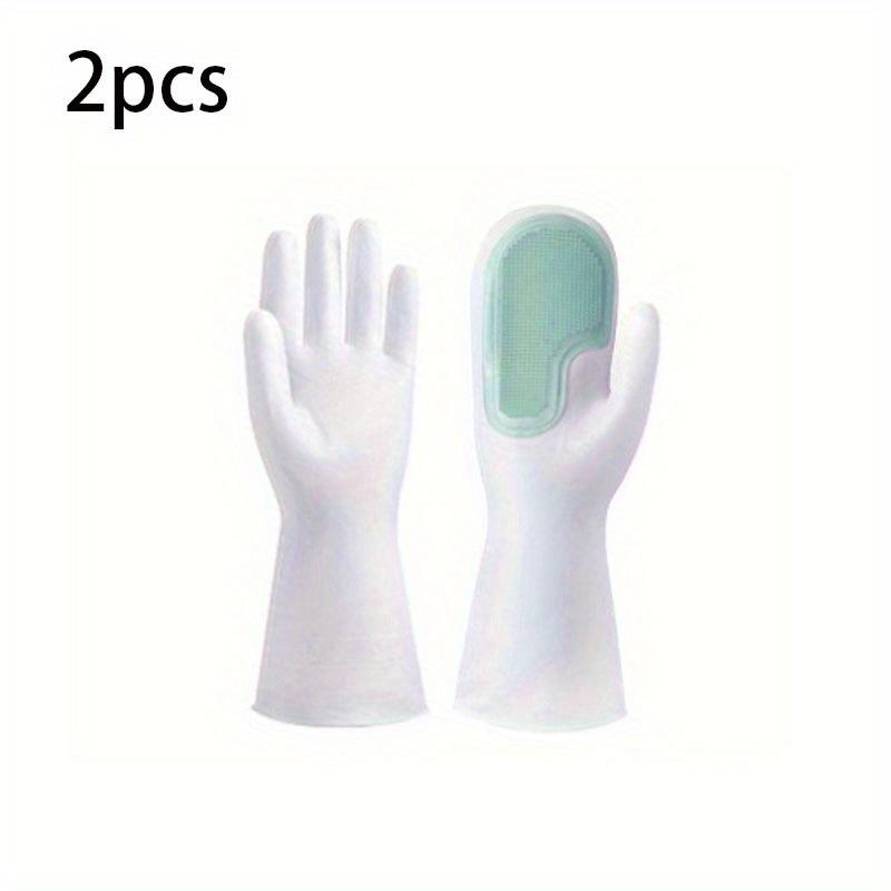 

Non-Toxic Latex-Free Multifunctional Dishwashing Gloves with a Magic Brush Perfect for Cleaning in The Kitchen Bathroom And Outdoors Ergonomically 1 Pair