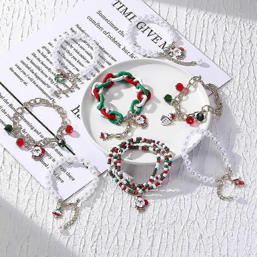 Damen Weihnachtsarmband handgefertigt Acryl festliche Serie