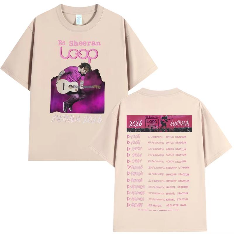 Ed Sheeran Loop Tour Australia 2026 Tour Merch Tshirt Summer Cotton Unisex Casual Fashion Tshirt