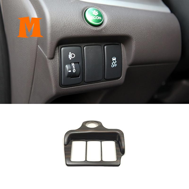 Für Honda CRV CR-V Pfirsich Holz Auto Klimaanlage AC Schalter Taste Aufkleber Abdeckung Trim 2012 13 14 15 2016 Styling