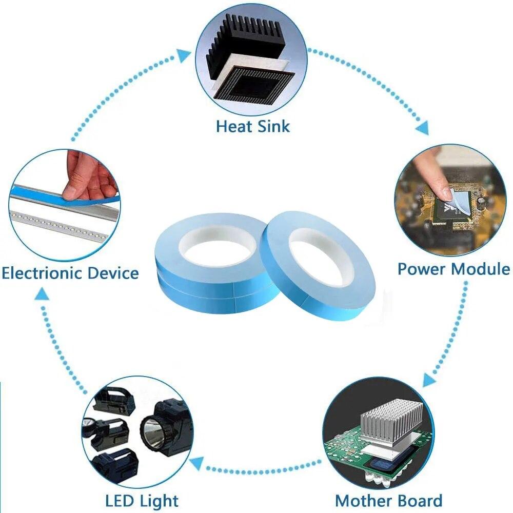 25mThermal Insulation Tape, Insulation Heat Dissipation Tape, Double-sided Thermal Interface Tape for Chip, LED Strip, Heat Sink