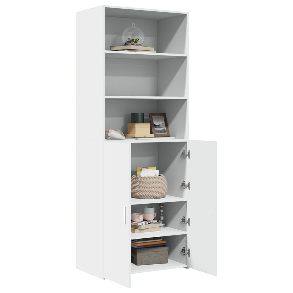 Vidaxl Tall Cabinet, White, 70X42.5X185 Cm, Wood-Based Material