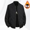 Men's Plus Size Cotton Padded Stand Collar Windbreaker - Fleece Lined, Casual Loose Fit for Spring and Autumn