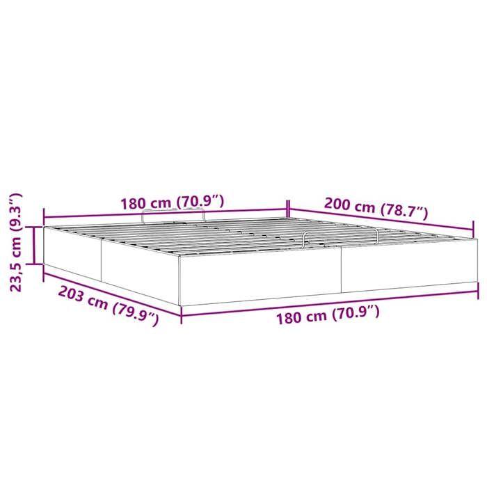 VidaXL Cadre de lit ottoman sans matelas blanc 180x200 cm similicuir, cadre de lit, cadre de lit rembourré, cadre de lit 3310815