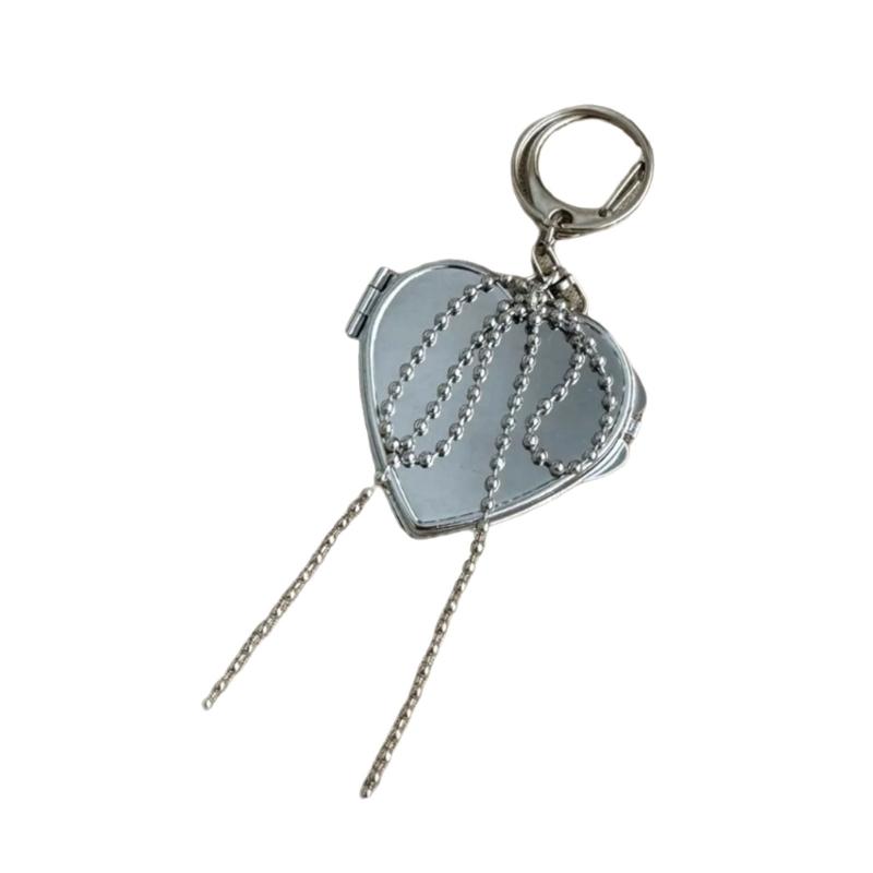 

Retro Heart Shaped Metal Keychain Antiqued Finish for Bag Charm or Key Accessory in Pink Gold Silver Black